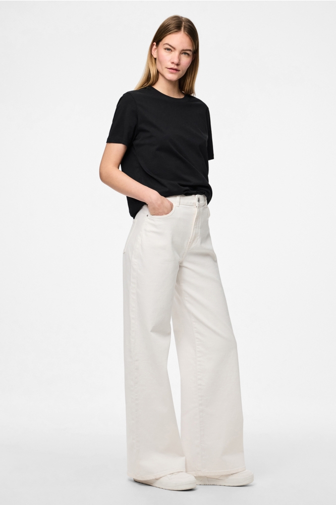 PCSELMA HW WIDE JEANS OD NOOS BC 17154623 Bright White